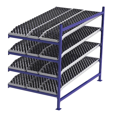 Add-On Gravity Flow Rack, 84 in D, 48 in W, 4 Shelves, Blue MPN:FC99SKW48844-A
