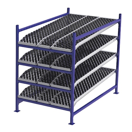 Starter Gravity Flow Rack, 84 in D, 48 in W, 4 Shelves, Blue MPN:FC99SKW48844-S