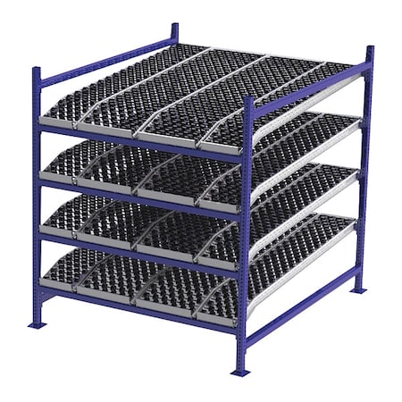 Starter Gravity Flow Rack, 72 in D, 60 in W, 4 Shelves, Blue MPN:FC99SKW60724-S