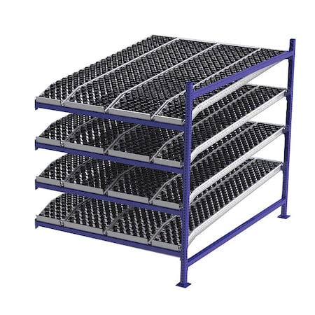 Add-On Gravity Flow Rack, 84 in D, 60 in W, 4 Shelves, Blue MPN:FC99SKW60844-A