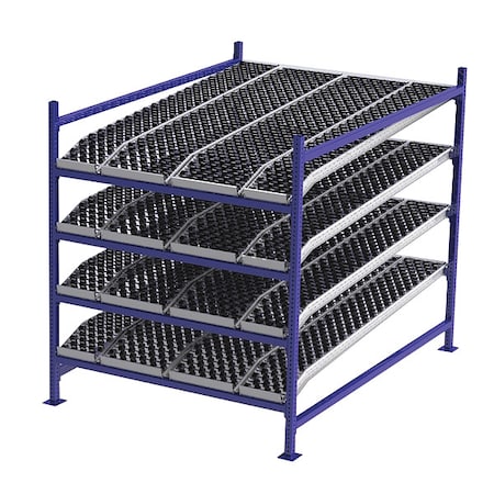 Starter Gravity Flow Rack, 84 in D, 60 in W, 4 Shelves, Blue MPN:FC99SKW60844-S
