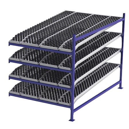 Add-On Gravity Flow Rack, 96 in D, 60 in W, 4 Shelves, Blue MPN:FC99SKW60964-A