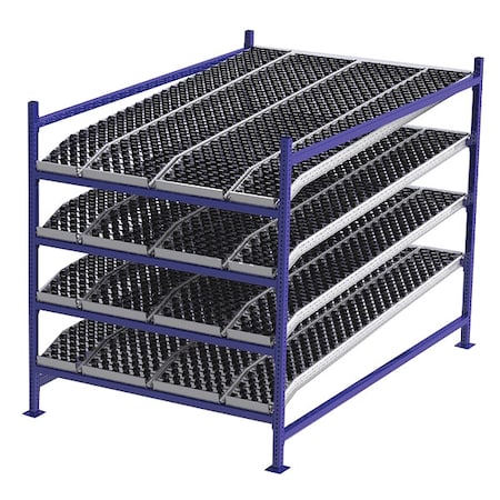 Starter Gravity Flow Rack, 96 in D, 60 in W, 4 Shelves, Blue MPN:FC99SKW60964-S