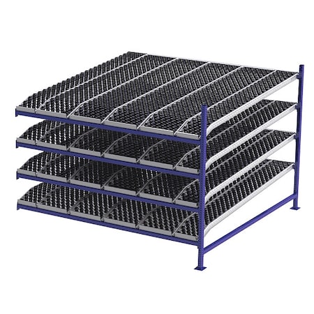Add-On Gravity Flow Rack, 96 in D, 96 in W, 4 Shelves, Blue MPN:FC99SKW96964-A