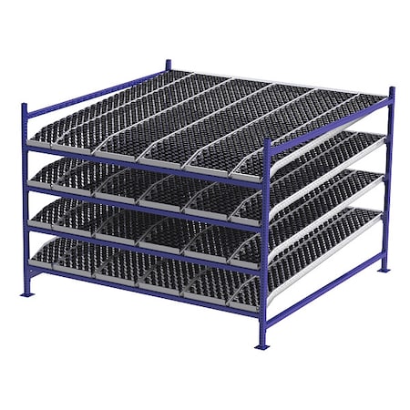 Starter Gravity Flow Rack, 96 in D, 96 in W, 4 Shelves, Blue MPN:FC99SKW96964-S