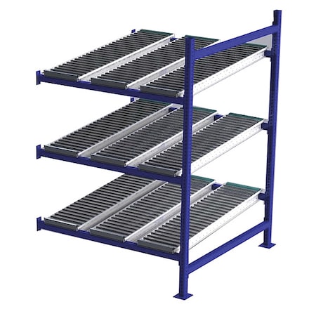 Add-On Gravity Flow Rack, 48 in D, 48 in W, 3 Shelves, Blue MPN:FC99SR48483-A