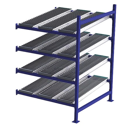 Add-On Gravity Flow Rack, 48 in D, 48 in W, 4 Shelves, Blue MPN:FC99SR48484-A