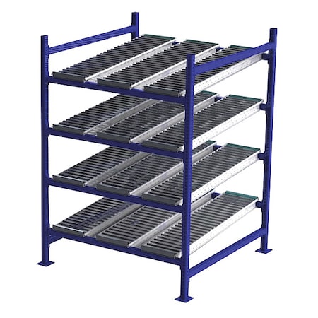 Starter Gravity Flow Rack, 48 in D, 48 in W, 4 Shelves, Blue MPN:FC99SR48484-S