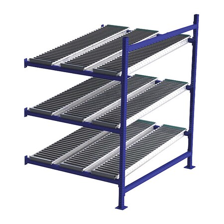 Add-On Gravity Flow Rack, 60 in D, 48 in W, 3 Shelves, Blue MPN:FC99SR48603-A
