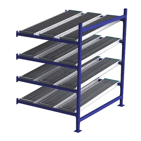 Add-On Gravity Flow Rack, 60 in D, 48 in W, 4 Shelves, Blue MPN:FC99SR48604-A