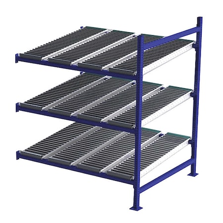 Add-On Gravity Flow Rack, 48 in D, 60 in W, 3 Shelves, Blue MPN:FC99SR60483-A