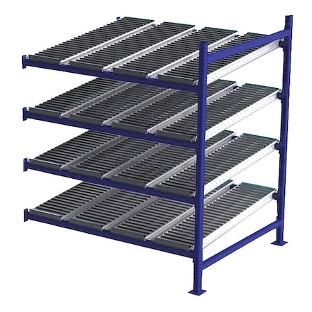 Add-On Gravity Flow Rack, 48 in D, 60 in W, 4 Shelves, Blue MPN:FC99SR60484-A