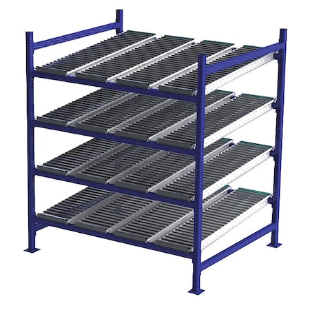 Starter Gravity Flow Rack, 48 in D, 60 in W, 4 Shelves, Blue MPN:FC99SR60484-S