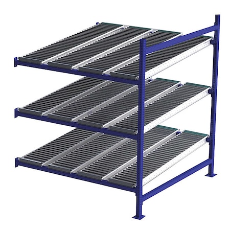 Add-On Gravity Flow Rack, 60 in D, 60 in W, 3 Shelves, Blue MPN:FC99SR60603-A