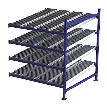 Add-On Gravity Flow Rack, 60 in D, 60 in W, 4 Shelves, Blue MPN:FC99SR60604-A