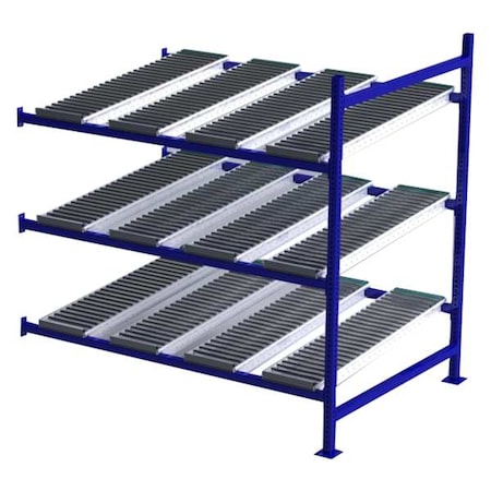 Add-On Gravity Flow Rack, 48 in D, 72 in W, 3 Shelves, Blue MPN:FC99SR72483-A