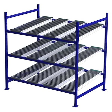 Starter Gravity Flow Rack, 48 in D, 72 in W, 3 Shelves, Blue MPN:FC99SR72483-S