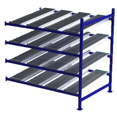 Add-On Gravity Flow Rack, 48 in D, 72 in W, 4 Shelves, Blue MPN:FC99SR72484-A