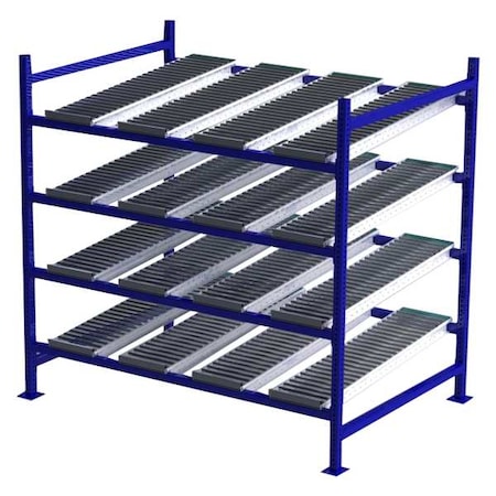 Starter Gravity Flow Rack, 48 in D, 72 in W, 4 Shelves, Blue MPN:FC99SR72484-S