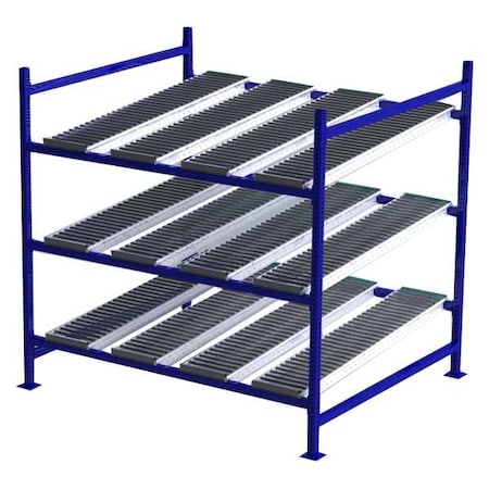 Starter Gravity Flow Rack, 60 in D, 72 in W, 3 Shelves, Blue MPN:FC99SR72603-S