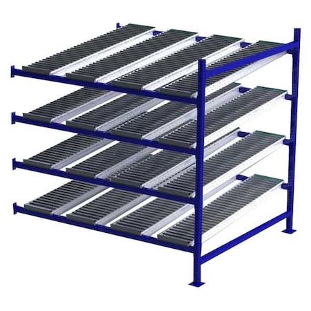 Add-On Gravity Flow Rack, 60 in D, 72 in W, 4 Shelves, Blue MPN:FC99SR72604-A