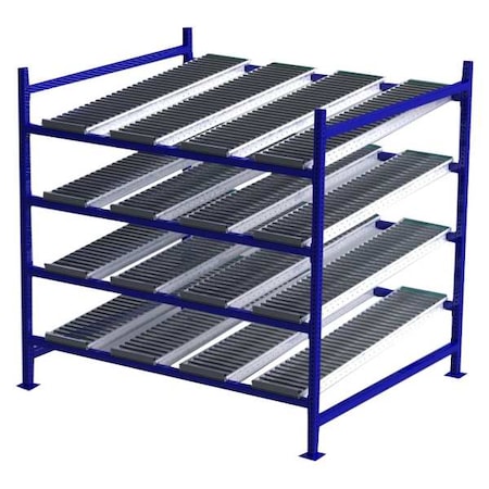 Starter Gravity Flow Rack, 60 in D, 72 in W, 4 Shelves, Blue MPN:FC99SR72604-S