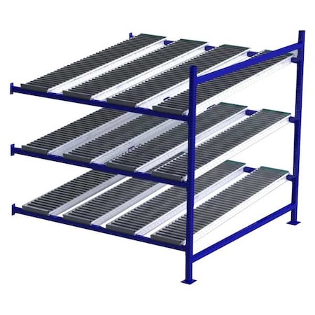 Add-On Gravity Flow Rack, 72 in D, 72 in W, 3 Shelves, Blue MPN:FC99SR72723-A