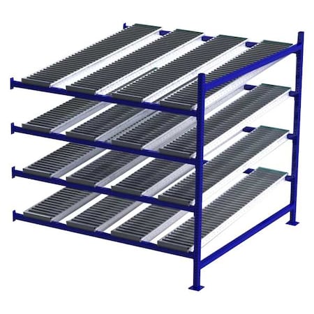 Add-On Gravity Flow Rack, 72 in D, 72 in W, 4 Shelves, Blue MPN:FC99SR72724-A