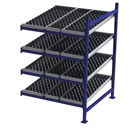 Add-On Gravity Flow Rack, 48 in D, 48 in W, 4 Shelves, Blue MPN:FC99SW48484-A