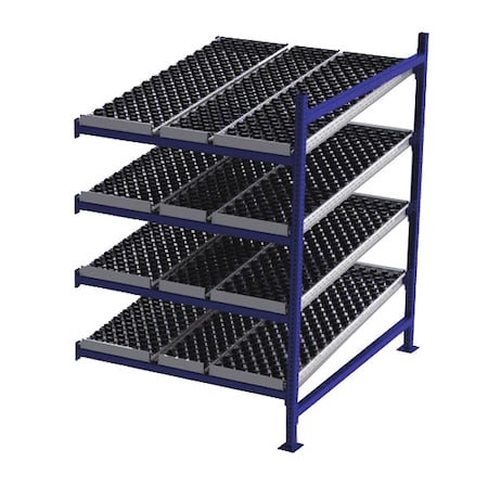 Add-On Gravity Flow Rack, 60 in D, 48 in W, 4 Shelves, Blue MPN:FC99SW48604-A