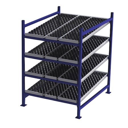 Starter Gravity Flow Rack, 60 in D, 48 in W, 4 Shelves, Blue MPN:FC99SW48604-S