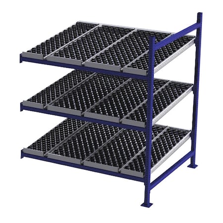 Add-On Gravity Flow Rack, 48 in D, 60 in W, 3 Shelves, Blue MPN:FC99SW60483-A
