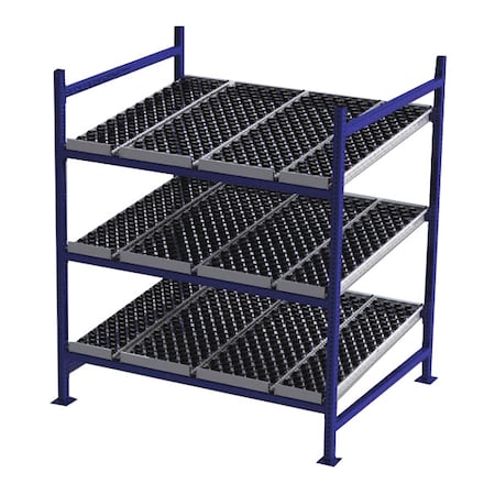 Starter Gravity Flow Rack, 48 in D, 60 in W, 3 Shelves, Blue MPN:FC99SW60483-S