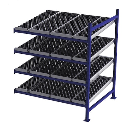 Add-On Gravity Flow Rack, 48 in D, 60 in W, 4 Shelves, Blue MPN:FC99SW60484-A