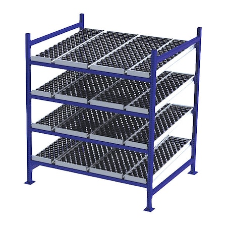 Starter Gravity Flow Rack, 48 in D, 60 in W, 4 Shelves, Blue MPN:FC99SW60484-S