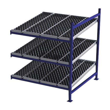 Add-On Gravity Flow Rack, 60 in D, 60 in W, 3 Shelves, Blue MPN:FC99SW60603-A