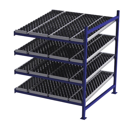 Add-On Gravity Flow Rack, 60 in D, 60 in W, 4 Shelves, Blue MPN:FC99SW60604-A