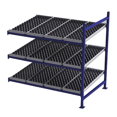 Add-On Gravity Flow Rack, 48 in D, 72 in W, 3 Shelves, Blue MPN:FC99SW72483-A