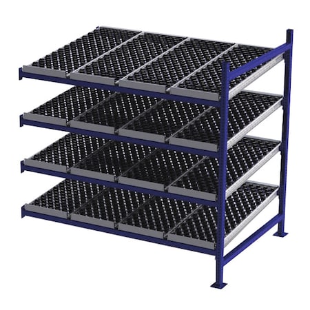 Add-On Gravity Flow Rack, 48 in D, 72 in W, 4 Shelves, Blue MPN:FC99SW72484-A