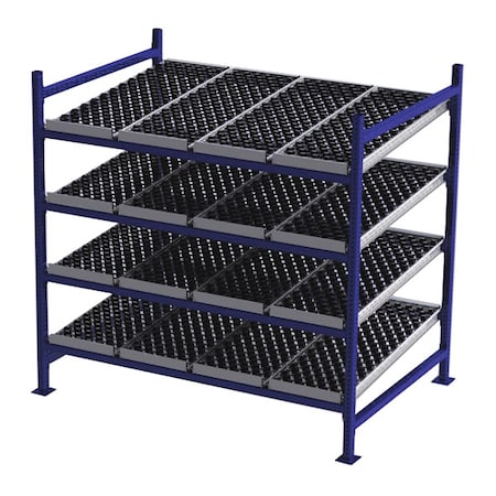 Starter Gravity Flow Rack, 48 in D, 72 in W, 4 Shelves, Blue MPN:FC99SW72484-S