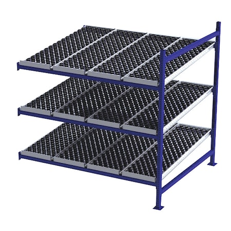 Add-On Gravity Flow Rack, 60 in D, 72 in W, 3 Shelves, Blue MPN:FC99SW72603-A