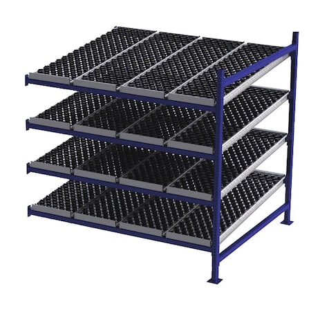 Add-On Gravity Flow Rack, 60 in D, 72 in W, 4 Shelves, Blue MPN:FC99SW72604-A