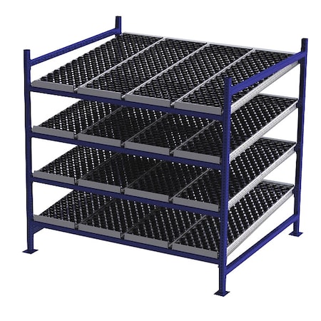 Starter Gravity Flow Rack, 60 in D, 72 in W, 4 Shelves, Blue MPN:FC99SW72604-S