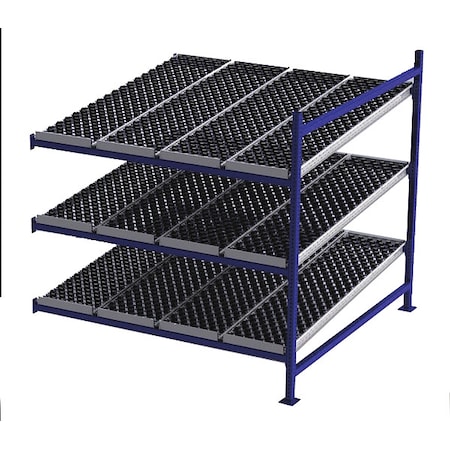 Add-On Gravity Flow Rack, 72 in D, 72 in W, 3 Shelves, Blue MPN:FC99SW72723-A
