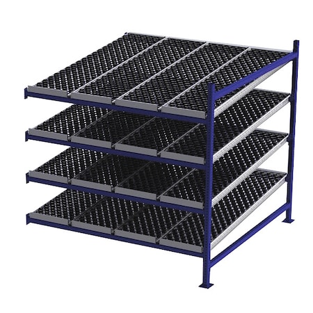 Add-On Gravity Flow Rack, 72 in D, 72 in W, 4 Shelves, Blue MPN:FC99SW72724-A