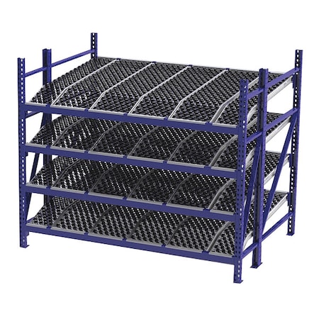 Starter Gravity Flow Rack, 72 in D, 96 in W, 4 Shelves, Blue MPN:RR99K2W8X6-S