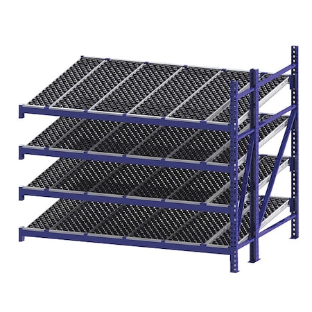 Add-On Gravity Flow Rack, 72 in D, 96 in W, 4 Shelves, Blue MPN:RR99S2W8X6-A
