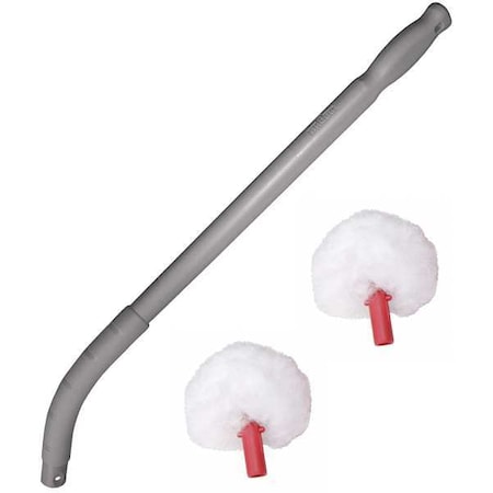 Toilet Swab, 22 1/2 in L Handle, 3 1/2 in L Brush, White, Plastic, 26 in L Overall MPN:BSCOR