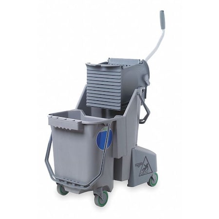 8 gal CLEANERx Dual Bucket Side Press Mop Bucket and Wringer, Gray, Polypropylene MPN:COMBG