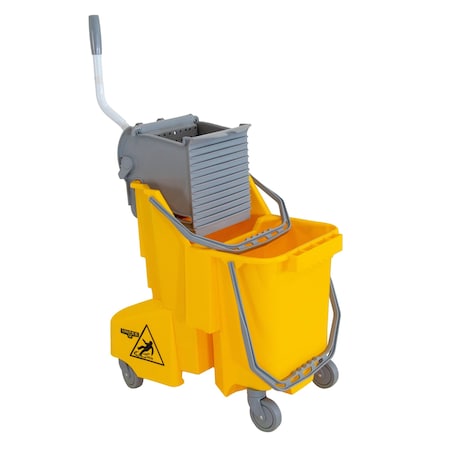 CLEANERx Dual Bucket Side Press Mop Bucket and Wringer, Gray, Polypropylene MPN:COMBY